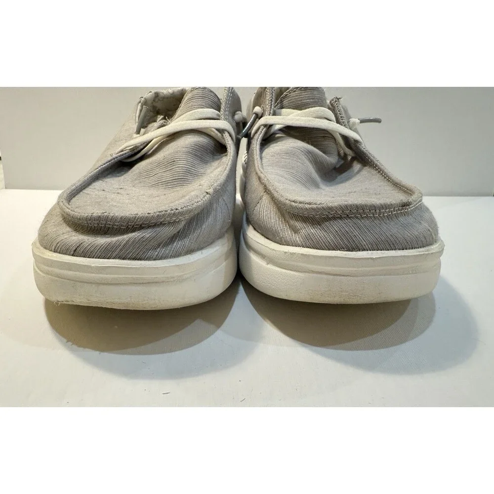 Hey Dude Wendy Rise Chambray Braid Grey Sneaker Slip On Women's Sizes US 9